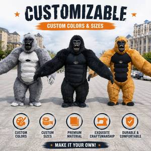 Disfraz Inflable de Gorila Negro Unisex para Adultos, Material para Eventos y Festivales - Product Image 1