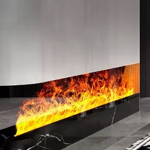 कस्टम एलईडी बिजली आग जगह धुंध आग 3d भाप 7 रंग पानी फॉगिंग चिमनी