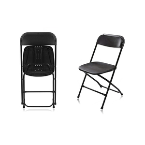 Silla de comedor plegable portátil para eventos de plástico PP negro al aire libre, venta al por mayor de outlet de fabricante para bodas - Product Image 1