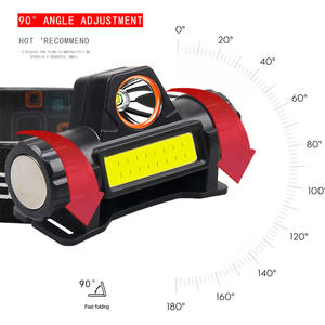 Mini lampe frontale LED 2000mAh rechargeable, étanche, rotative, pour la randonnée, le camping, la pêche - Product Image 2