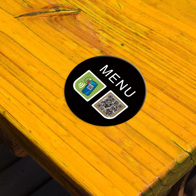 Waterproof PVC Material QR Code NFC Menu Tag for Restaurant NFC Menu