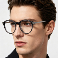 Gafas Retro de Diseño Personalizado para Hombre, Monturas Ópticas Metálicas, Gafas Anti Luz Azul, Fabricante de Gafas Ópticas, Gafas de Acetato