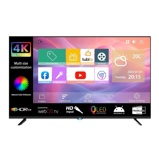 Certified 4K Smart LED TV Factory Price Bulk Wholesale 24 32 40 43 50 55 65 85 Inch HDTV with Android Wi-Fi Multi-Function