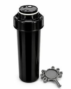 Boîtier de pulvérisateur escamotable en plastique noir avec support de distribution multi-ports pour l'irrigation des pelouses et des aménagements paysagers - Product Image 2