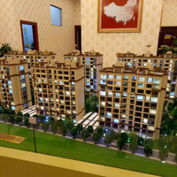 Modèle de table de sable d'urbanisme au design rustique moderne, prix d'usine, modèle réduit 3D pour projet de conception d'appartement, éclairage LED, ABS