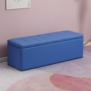 Banco Otomano Plegable para Sala de Estar, Dormitorio o Pasillo, con Tapicería de Cuero, Almacenamiento, Reposapiés, de Lujo - Product Image 5