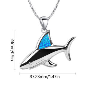 Chaîne de collier en opale bleue Aobao, style hawaïen, tendance euro-américaine, pendentif en opale, chaîne de pull en gros - Product Image 2