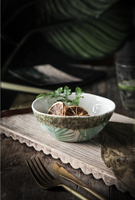 Assiette de présentation commerciale LovingHome en porcelaine verte de 13 pouces, motif feuille, style vintage artistique, taille personnalisée, compatible lave-vaisselle, haute qualité