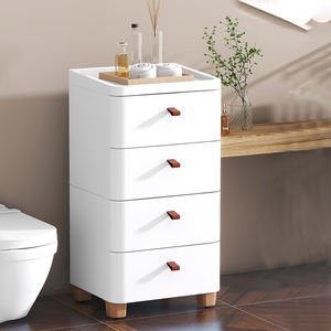 <span class=keywords><strong>Commode</strong></span> de rangement simple en PP blanc à plusieurs niveaux, style japonais, avec 4 tiroirs, pour chambre à coucher - Product Image 1