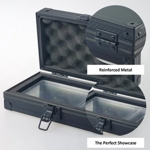 Étui de carte à collectionner en aluminium noir Portable boîte de rangement de dalle graduée Sport avec étui de transport de protection <span class=keywords><strong>EVA</strong></span> découpé pour le voyage - Product Image 5