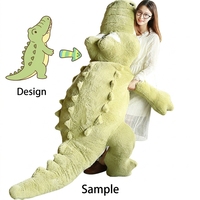Oreiller géant en peluche personnalisable, design ours ou crocodile, super doux, en coton PP, anti-stress pour enfants