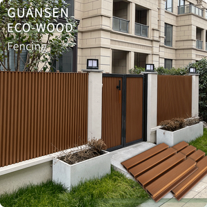 Huzhou Guansen tamaño de alta calidad 1,8 M * 1,8 M DIY valla compuesta antigua enrejado jardín Wpc Panel valla para exteriores - Product Image 5