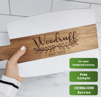 Planche à découper personnalisée en marbre et bois d'acacia avec logo sur mesure, plateau de service pour fromages et charcuteries pour la cuisine