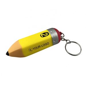 <b>Custom</b> Logo Pu Foam Pencil Shaped Stress Reliever <b>Keychain</b> for Promotional Giveaway - Product Image 1