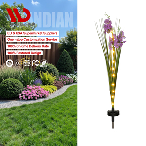 Lampe solaire LED extérieure Yuandian personnalisée de haute qualité <span class=keywords><strong>pour</strong></span> jardin, en forme de fleur artificielle, IP44, angle de faisceau 360°, sans fil - Product Image 1