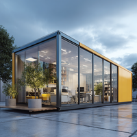 Maison en acier préfabriquée moderne de 40 pieds, 3 chambres, salon, extensible, utilisation extérieure, luxe, écologique, salle de bain
