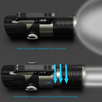 Lampe torche LED XHP360-36core 11700 Lumens en alliage d'aluminium, étanche IP55, 4 modes, rechargeable par USB, batterie externe tactique 10400mAh