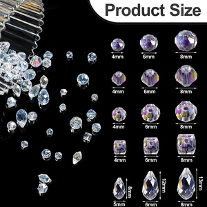 ลูกปัดแก้วทรงเหลี่ยมแหลมหลากสีสำหรับทำเครื่องประดับลูกปัดคริสตัลแบบ DIY 300ชิ้น/ถุง - Product Image 2