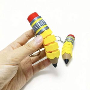 Porte-clés anti-stress imprimé en 3D en PLA, forme crayon, articulations mobiles, pendentif de sac pour la décompression, breloque suspendue, cadeau - Product Image 1