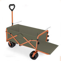 Chariot de camping pliable à quatre roues, imperméable, pour le shopping en plein air, avec espace inclinable, chariot multi-usage pour pique-nique et voyages