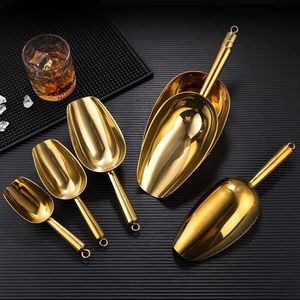 Cuchara de Metal para pala dorada de alta calidad, cubo de hielo de acero inoxidable resistente pulido con espejo de oro rosa - Product Image 2