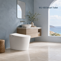 WC intelligent avec pompe intégrée, chasse d'eau puissante, bidet automatique, siège chauffant, monobloc en céramique, faible pression, pour la maison