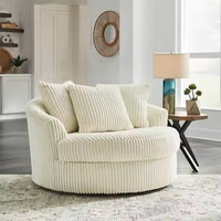 Canapé modulaire d'angle PZCN HOME Cloud, ensemble de canapés de luxe 5 pièces en tissu velours côtelé gris, canapé modulaire moderne avec chaise longue