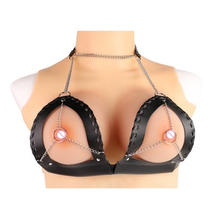 PU Leather Sexy Bra With Nipple Clamps SM Sex <b>Toy</b> Lingerie <b>for</b> Women Breast Bondage - Product Image 1