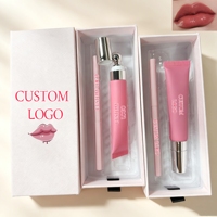 Kit de Maquillage Complet Végan en Gros : Gloss et Crayon à Lèvres Marque Blanche, Boîte Rose