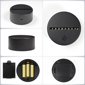 Nhà Máy Bán buôn 3D ánh sáng ban đêm cơ sở điều khiển từ xa cảm ứng bảy màu sắc cơ sở DIY Acrylic sáng tạo USB sạc cơ sở - Product Image 4