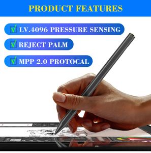 MPP 2,0 tableta de aleación de aluminio Stylus <span class=keywords><strong>Pen</strong></span> Palm Rejection 4096 niveles de presión Compatible <span class=keywords><strong>Surface</strong></span> <span class=keywords><strong>Pro</strong></span> 9/<span class=keywords><strong>X</strong></span>/8/7/6/5 Go Book plástico - Product Image 6