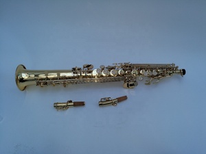 Sassofono Soprano Best Seller OEM di Alta Qualità, Laccato Oro, Tono Bb, Sassofono Soprano Dritto con Chiave Fa Alta (JSST-700L) - Product Image 2