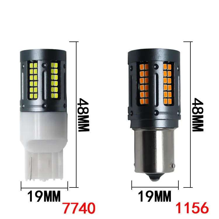 Refletor LED perfeito para automotivo, anti-estroboscópio de decodificação de sinais de mudança de direção, 1156 7440 84SMD 1157, luzes reversas