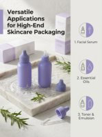 Flacons de sérum en plastique de 30 ml, couleur personnalisée, emballage pour soins de la peau, vaporisateur cosmétique et huile corporelle, flacon de parfum rond avec estampage doré