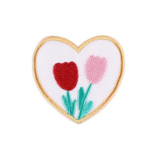 Série Saint-Valentin : Étiquette brodée à l'ordinateur, Patch fleur rose, Accessoires vestimentaires, Broderie autocollante pour carnet de notes - Product Image 4