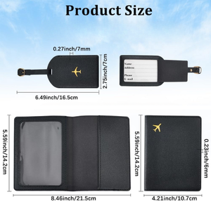 ชุดที่ใส่หนังสือเดินทางหนังสีฟ้าพร้อมโลโก้สีทองปลอกจัดระเบียบสไตล์แฟชั่นและป้ายกระเป๋าเดินทางสำหรับนักเดินทาง - Product Image 4