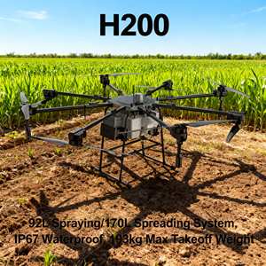 Агродрон H200 для защиты растений - система опрыскивания 92 л / система разбрасывания 170 л, водонепроницаемость IP67, максимальная масса при взлете 193 кг - Product Image 5