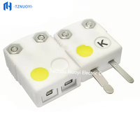 Conector Termoeléctrico de Cerámica Tipo K, Macho y Hembra, Blanco, NY-SHX/NHX-K-M/F, Resistente a Altas Temperaturas, Alta Resistencia, 5A 450V
