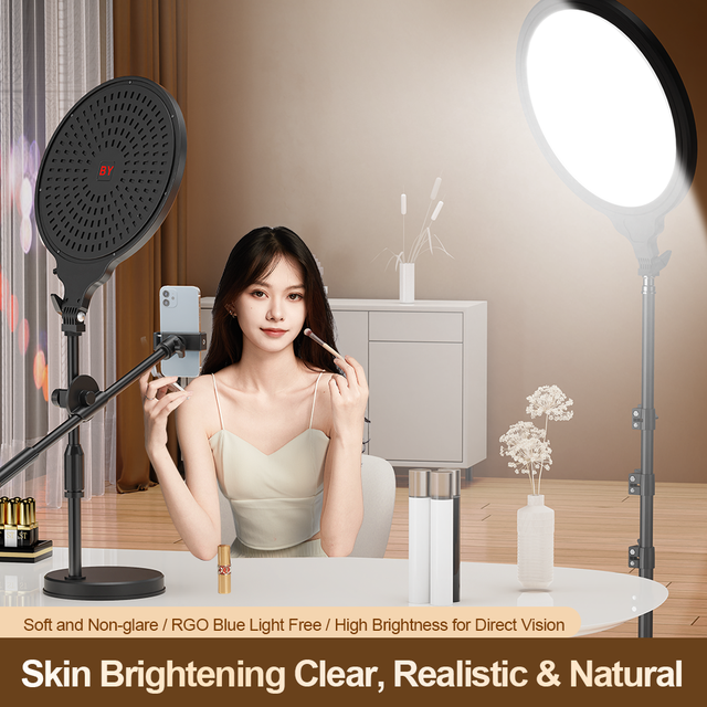 14 Inch 26cm 35cm LED Bi-Color Ring Light 3500K-6100K Adjustable Color Temp Stand Phone Holder for Selfie/Video Streaming