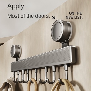 High Load-Bearing Capacity Metal Door Hanger Storage Rack Strong Adhesive Punch-Free Suction Cup Kitchen Entry Door <strong>Hook</strong> <strong>Tools</strong> - Product Image 1
