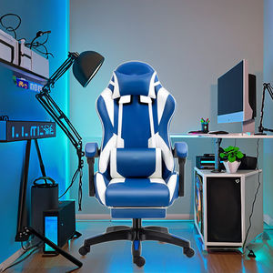 Yeni tasarım yüksek kaliteli uzanmış oyun ayak dayayacaklı sandalye mavi ergonomik oyun sandalyesi - Product Image 1