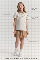 Ensemble uniforme scolaire personnalisé pour enfants, style britannique, chemise polo à col Peter Pan à carreaux, short plissé à volants