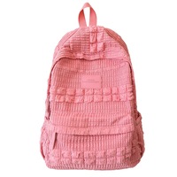Mochila de Moda Acolchada con Volantes para Mujer, Linda Mochila de Lona para Viajes, Escuela, Portátil, con Compartimento para Laptop, Gran Capacidad, Ligera