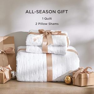 Bedsure mền Nữ Hoàng Kích thước siêu mềm Quilt bedding Trắng bedspread phòng ngủ hiện đại Trọng lượng nhẹ tất cả các mùa <span class=keywords><strong>Comforter</strong></span> 90x96 nhà - Product Image 6