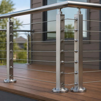 HIMOWAY Bestseller Modernes Handlauf-Kabelgeländer-Design Edelstahl-Deckgeländer-Postensystem Treppen-Kabelgeländer