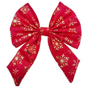 Custom <b>Christmas</b> Velvet <b>Gold</b> Foil Printed <b>Christmas</b> <b>Tree</b> Decoration Bow - Product Image 2