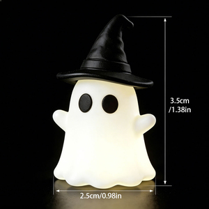 Mini Adorno de Fantasma Brillante para Halloween, Decoración Suave y Cálida, Accesorio Espeluznante, Micro Paisaje, Regalo Festivo para Mesa - Product Image 3