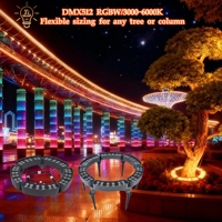 Iluminación RGB para Árbol de Navidad, Cuerpo de Aluminio, Anillo Eléctrico DMX512 Programable, Modular, Circunferencia de 0.6-2.9m