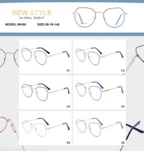 Marcos de anteojos de metal de moda Anti-Blue Light Round & Lightweight Thin Design Lentes planas óptimas para damas Visión vidente - Product Image 6