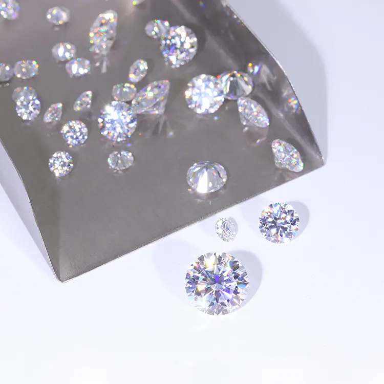 Atacado fabricante de cores vvs1 clareza brilhante redondo 3-10mm moissanite solto diamante jóias pedra preciosa
